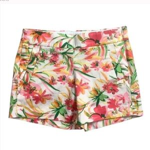 J. Crew Chino Shorts Side Zip Tropical Floral Pockets Size 4